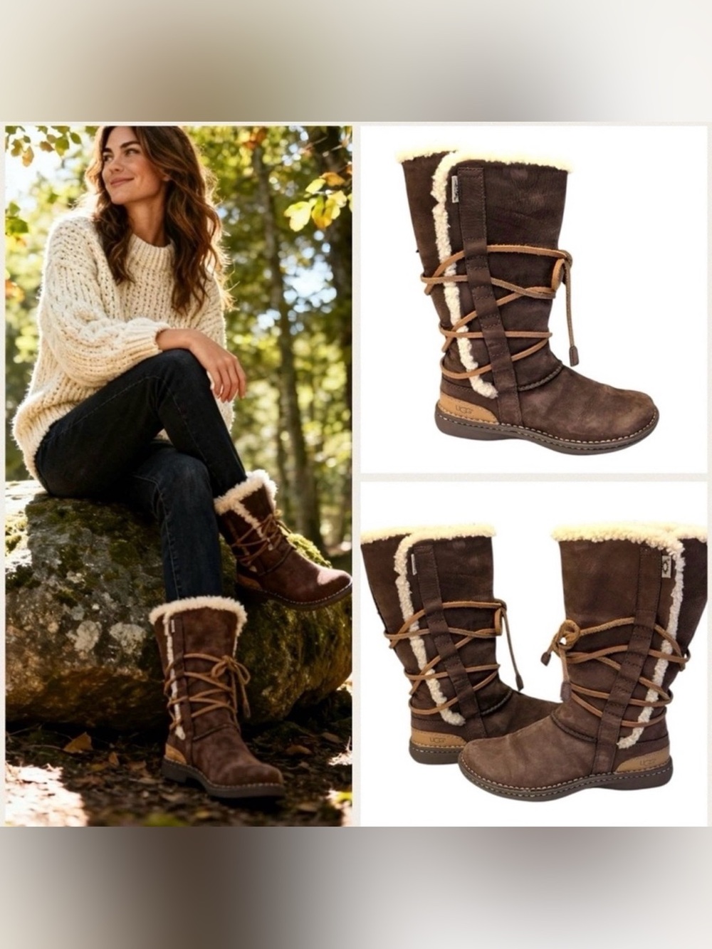 Ugg Catalina Suede shearling midcalf boots 6